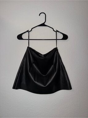 Black Faux Leather Skirt
